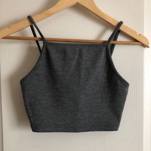 Ribbed Grey Crop Tank (SOLD ON CURTSY)